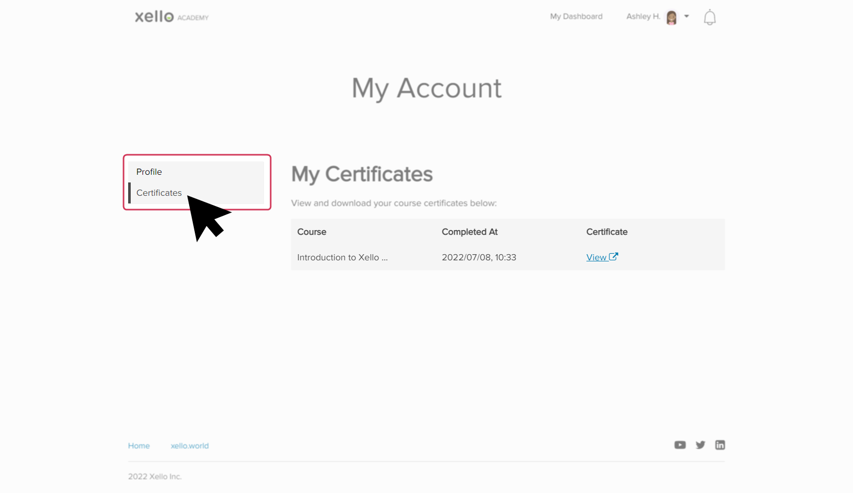 Xello Academy for Xello 612